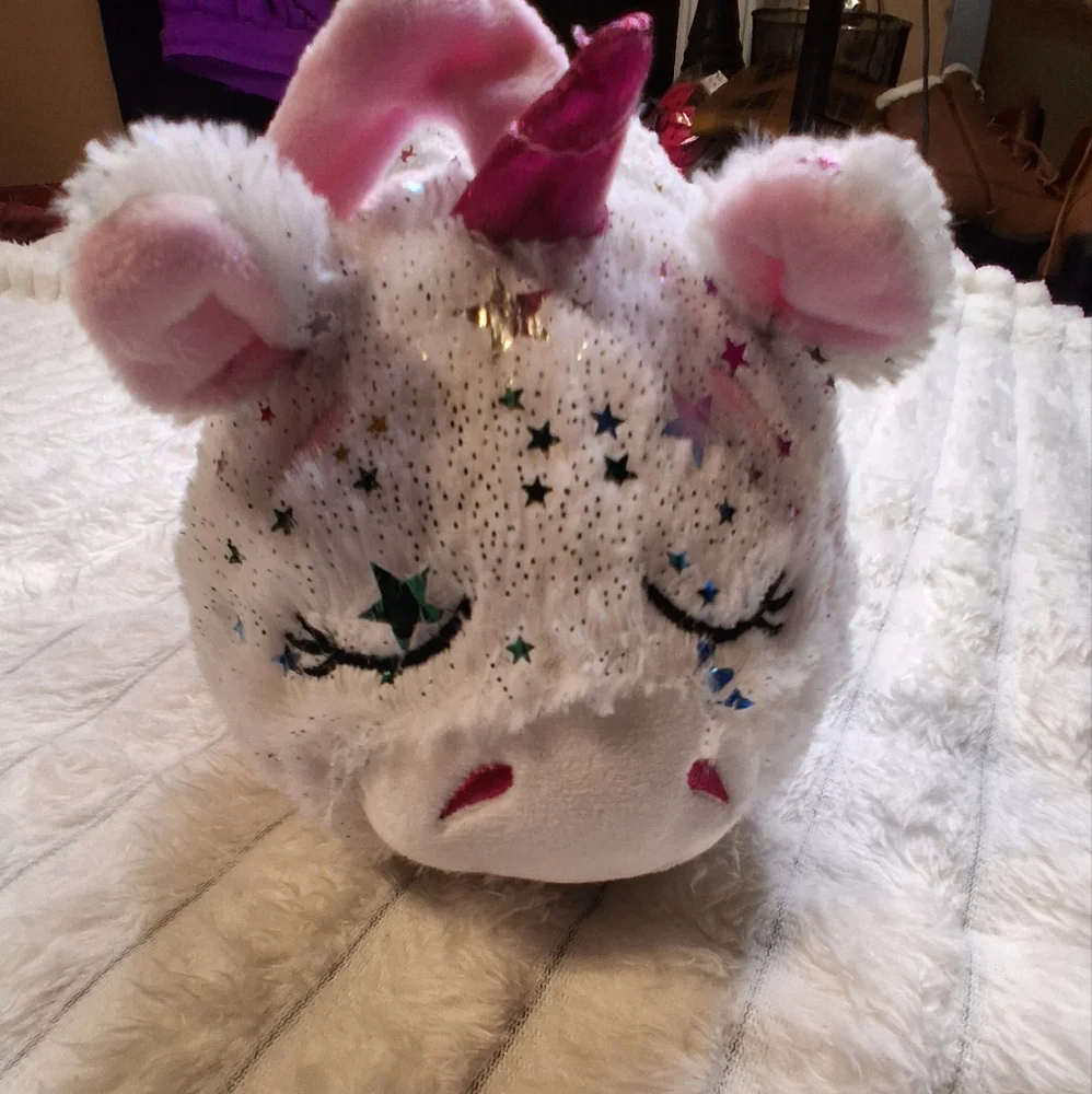 NWOT Happy Nappers FlipaZoo Unicorn  Plush Toy, Reversible, Sparkle/Rainbow